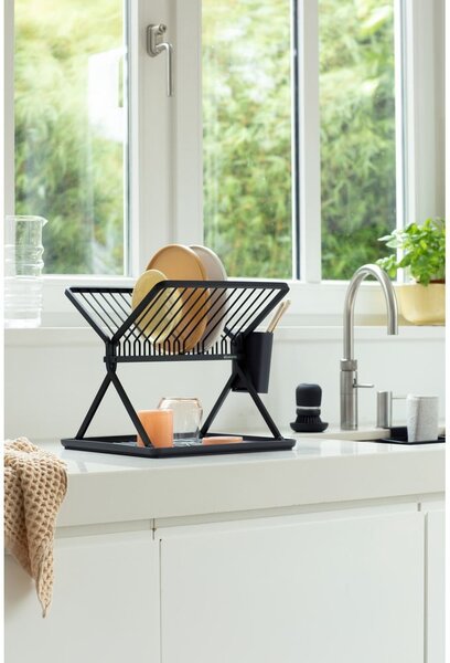 Tmavosivý kovový dvojposchodový odkvapkávač 37x33 cm – Brabantia