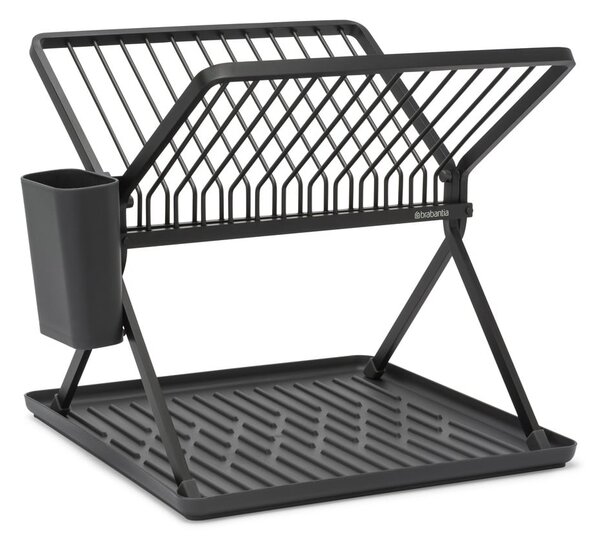 Tmavosivý kovový dvojposchodový odkvapkávač 37x33 cm – Brabantia