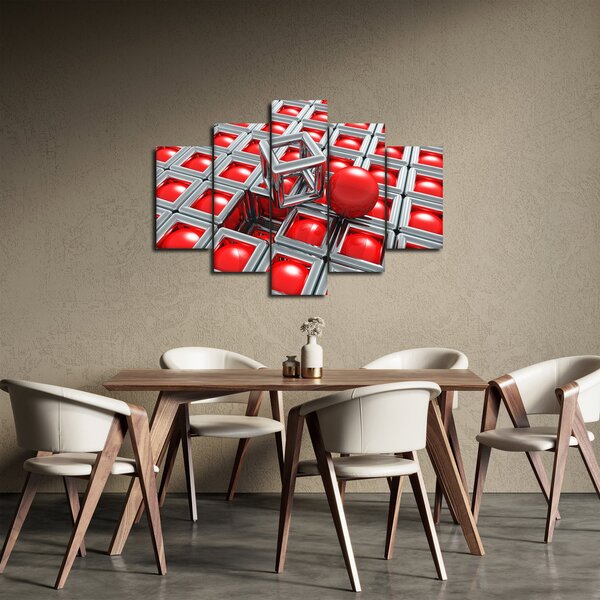 Obraz - 3D metalická abstrakcia (150x105 cm)