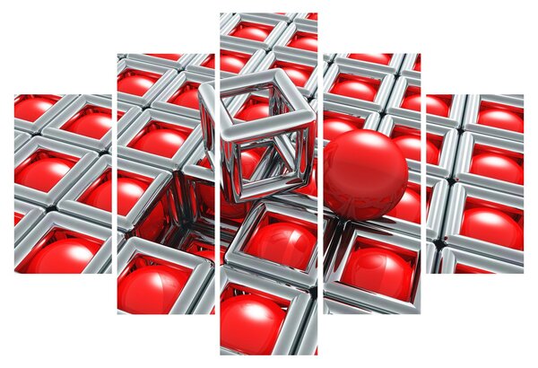 Obraz - 3D metalická abstrakcia (150x105 cm)
