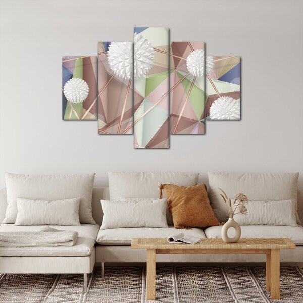 Obraz - 3D Abstrakcia v pastelových farbách (150x105 cm)