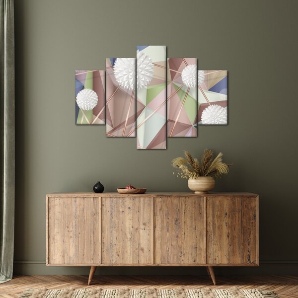 Obraz - 3D Abstrakcia v pastelových farbách (150x105 cm)