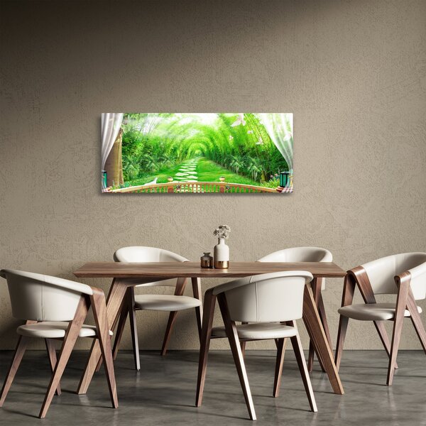 Obraz - Výhľad na tropickú záhradu (120x50 cm)