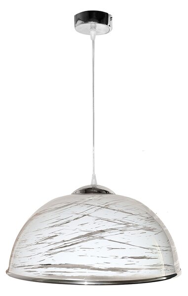 Helam Luster na lanku AKRYL - chróm KS 1xE27/60W biela abstrakt HE0124 + záruka 3 roky zadarmo