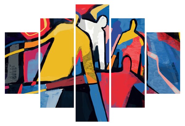 Obraz - Abstrakcia mužov (150x105 cm)