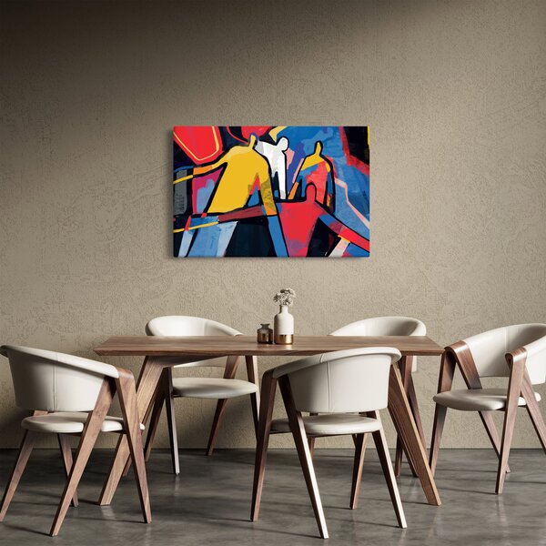 Obraz - Abstrakcia mužov (90x60 cm)