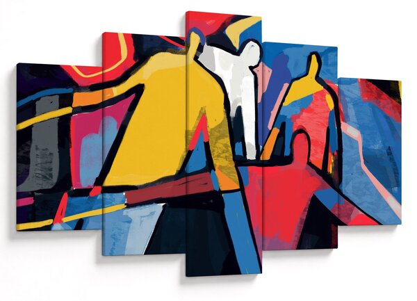 Obraz - Abstrakcia mužov (150x105 cm)