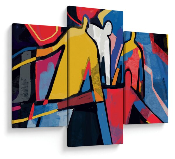Obraz - Abstrakcia mužov (90x60 cm)