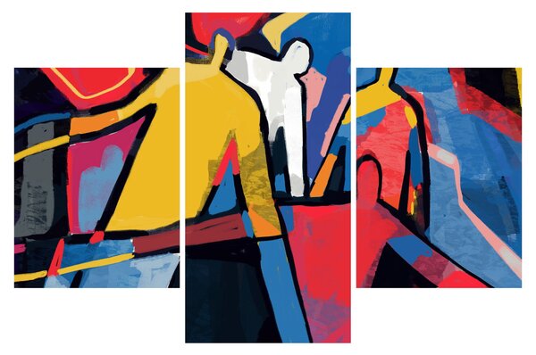 Obraz - Abstrakcia mužov (90x60 cm)