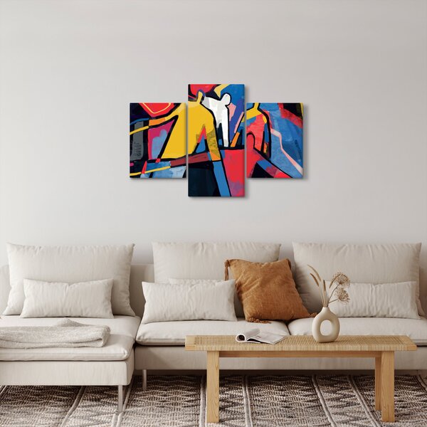 Obraz - Abstrakcia mužov (90x60 cm)