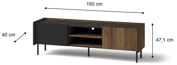 TV stolík Prestigo P7 - orech warmia / čierna