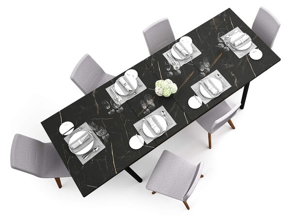Rozkladací stôl Prestigo P14 160-240x90 - orech warmia / čierna