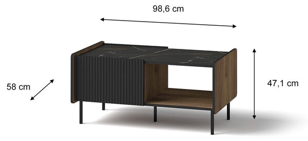 Konferenčný stolík Prestigo P11 - orech warmia / čierna