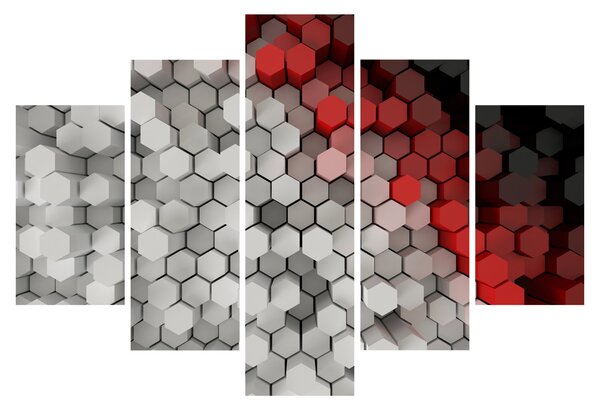 Obraz - 3D hexagóny (150x105 cm)