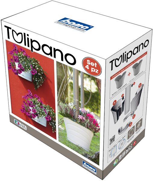 BAMA Kvetináč TULIPANO, set 4ks, antracit BAMA