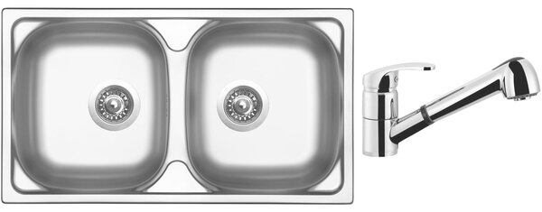 Set Sinks OKIO 780 DUO V leštený + batéria Sinks LEGENDA S Chróm