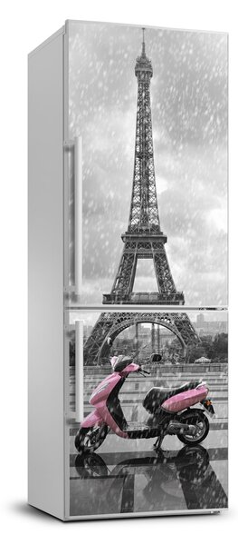 Tapeta nálepka na chladničku Eiffelova veža skúter