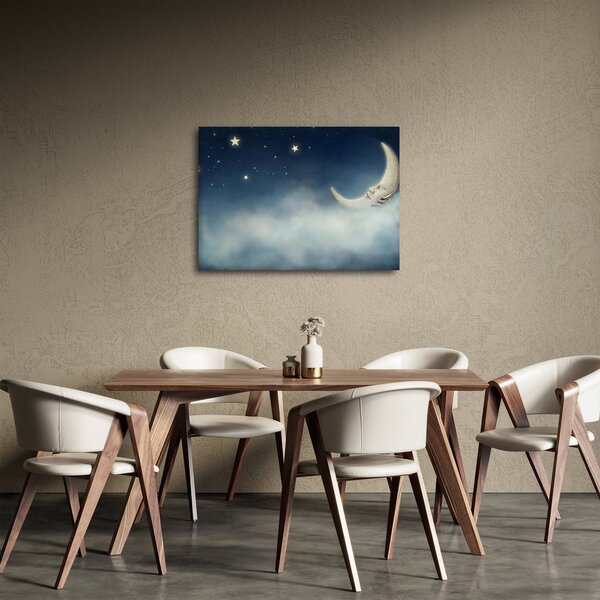 Obraz - Mesiac s hviezdami (70x50 cm)