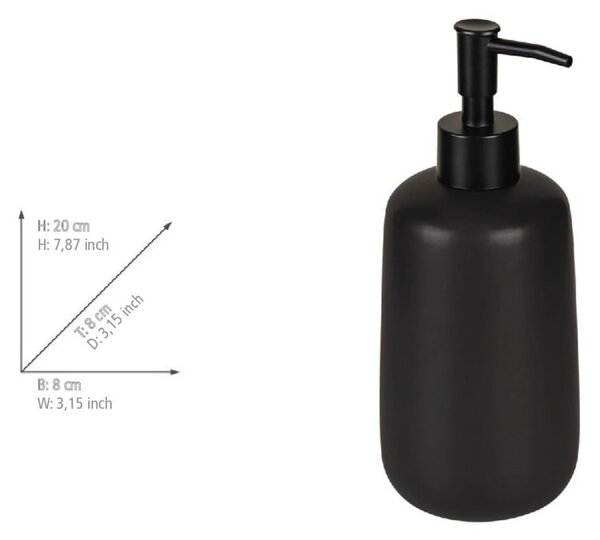 Čierny keramický dávkovač mydla 500 ml Olinda – Allstar