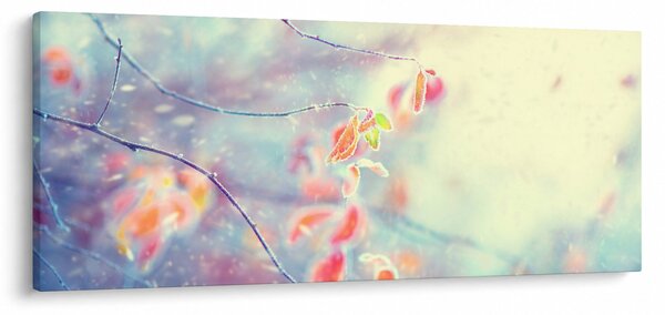 Obraz - Lístky v ľade (120x50 cm)