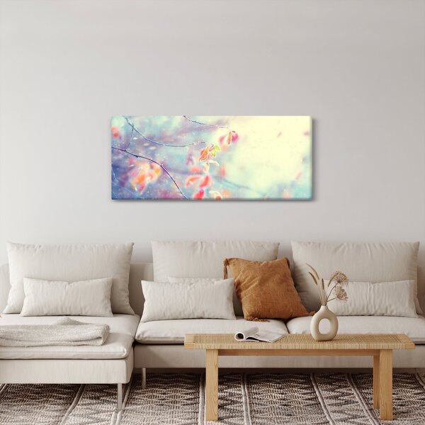 Obraz - Lístky v ľade (120x50 cm)