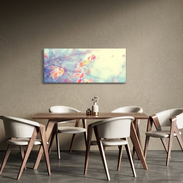 Obraz - Lístky v ľade (120x50 cm)