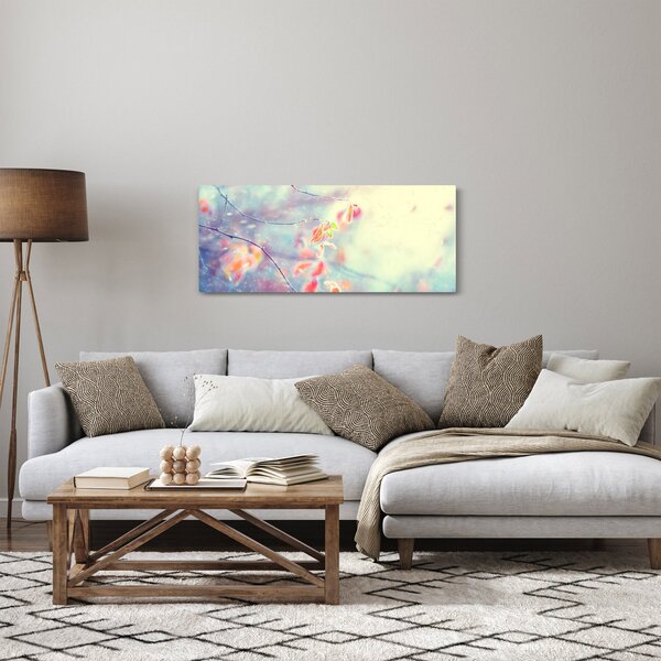 Obraz - Lístky v ľade (120x50 cm)