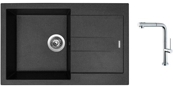 Set Sinks AMANDA 780 Granblack + batéria Sinks SLIM S2 kartáčovaná