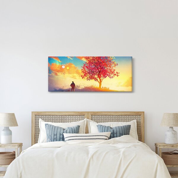 Obraz stromu na kopci (120x50 cm)