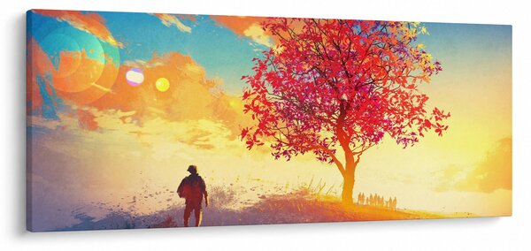 Obraz stromu na kopci (120x50 cm)