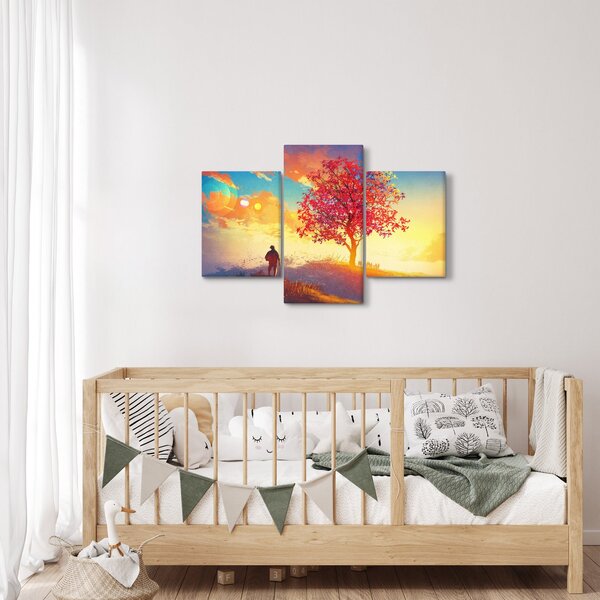 Obraz stromu na kopci (90x60 cm)