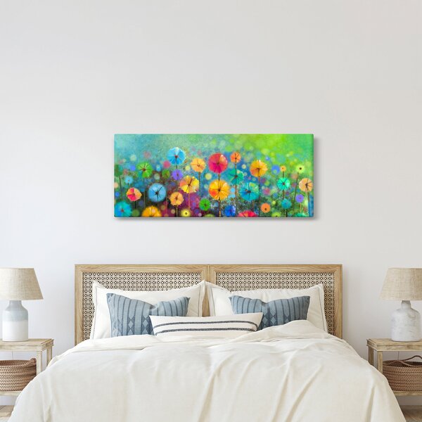 Obraz - Abstraktné kvety (120x50 cm)
