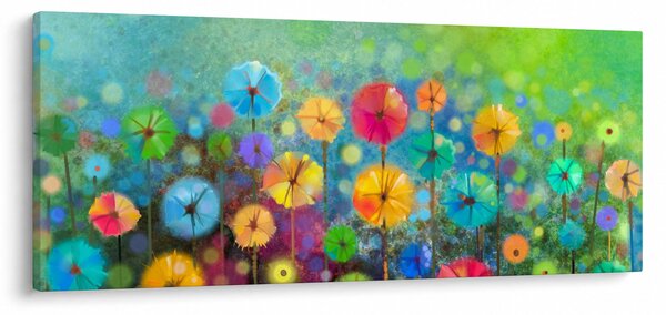 Obraz - Abstraktné kvety (120x50 cm)