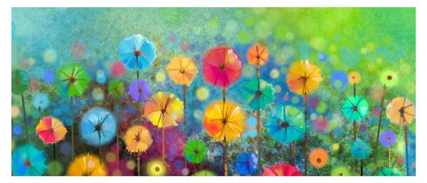 Obraz - Abstraktné kvety (120x50 cm)