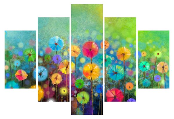 Obraz - Abstraktné kvety (150x105 cm)