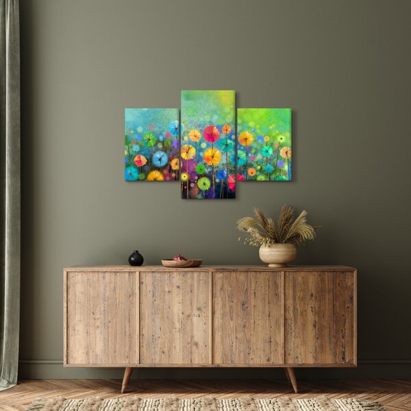 Obraz - Abstraktné kvety (90x60 cm)