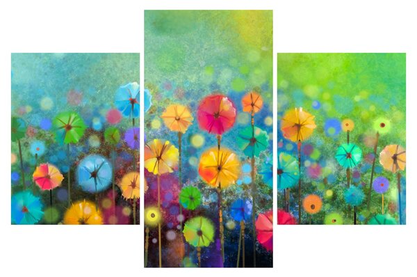 Obraz - Abstraktné kvety (90x60 cm)