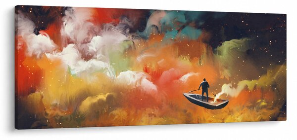 Obraz - Muž plaviace vesmírom (120x50 cm)