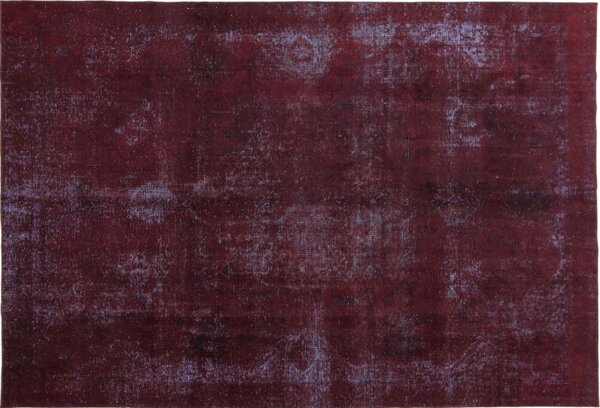 Vínovo fialový koberec vintage 2,46 x 3,66 m