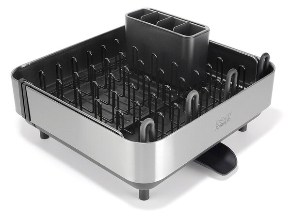 Čierny nastaviteľný plastový odkvapkávač 35,5x38 cm Extend Steel Plus – Joseph Joseph