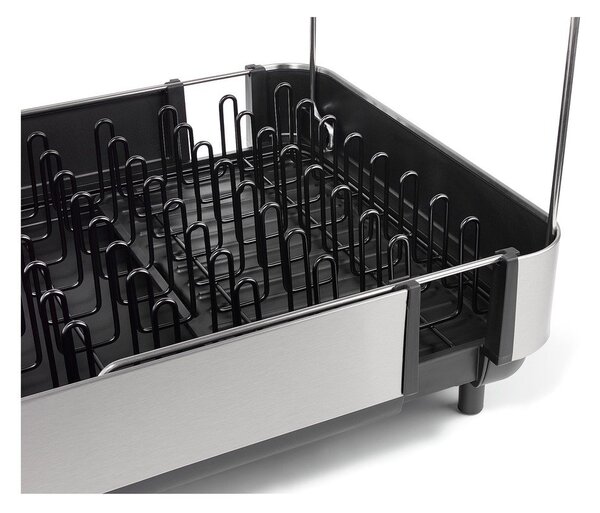 Čierny nastaviteľný plastový odkvapkávač 35,5x38 cm Extend Steel Plus – Joseph Joseph