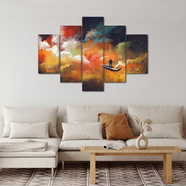 Obraz - Muž plaviace vesmírom (150x105 cm)