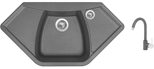 Set Sinks NAIKY 980 Metalblack + batéria Sinks MIX 35 Metalblack