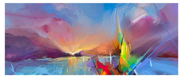 Obraz - Západ slnka (120x50 cm)