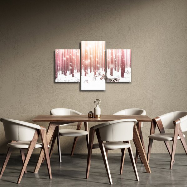 Obraz - Zebra v zasneženom lese (90x60 cm)