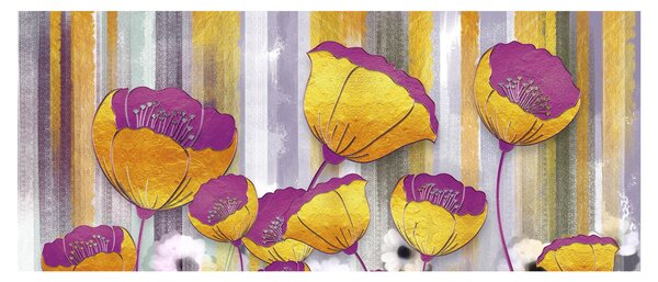 Obraz - Ilustrácie kvetov (120x50 cm)
