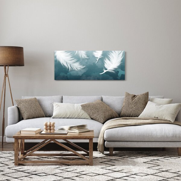 Obraz - Biela pierka (120x50 cm)