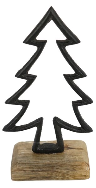 Vianočná dekorácia CHRISTMAS TREE z mangového dreva 17cm, čierna