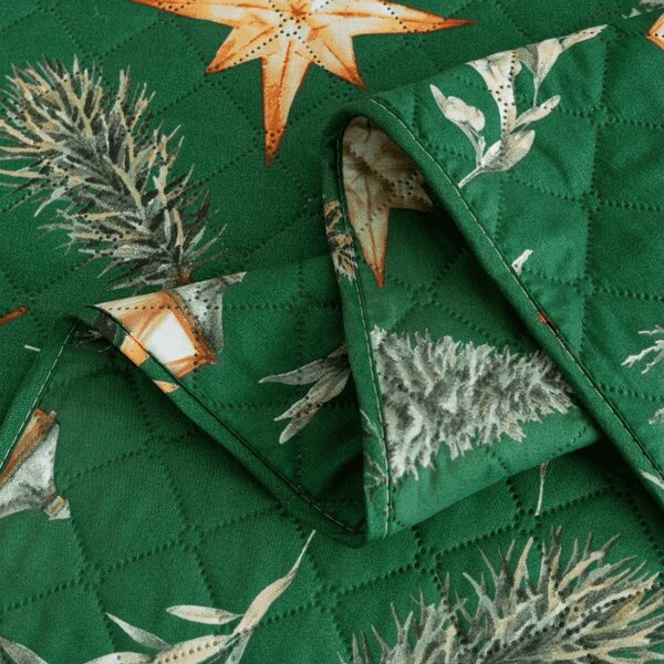Prehoz na posteľ GREEN CHRISTMAS zelený Rozmer: 170 x 210 cm
