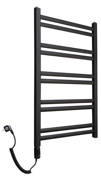 Regnis Retro, vykurovacie teleso 440x900mm so stredovým pripojením 50mm, 436W, čierna matná, RETRO90/40/D5/BLACK